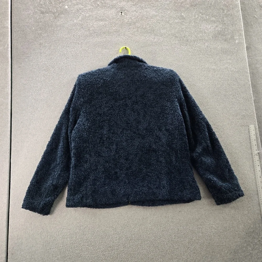 Pendleton Women Jacket XL Blue Wool‎ Blend Deep Pile Plaid Sherpa